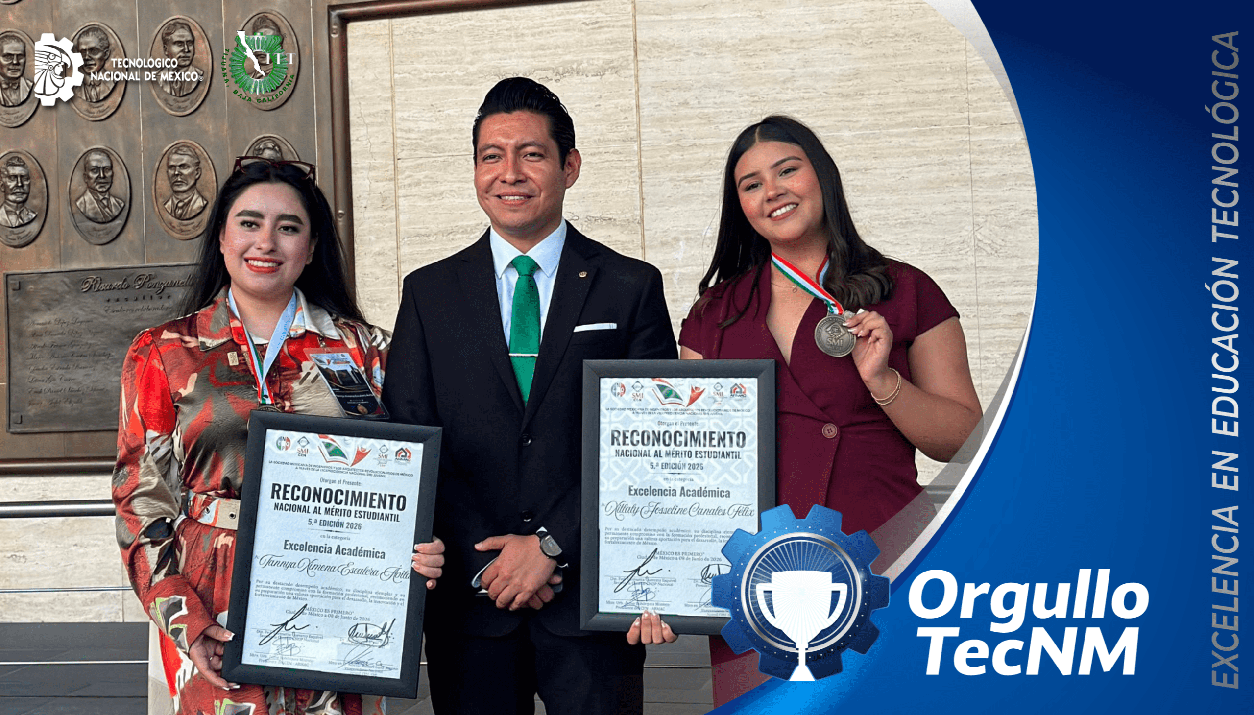 Estudiantes del TecNM Tijuana reciben Reconocimiento Nacional al Mérito Estudiantil en la Cámara de Diputados