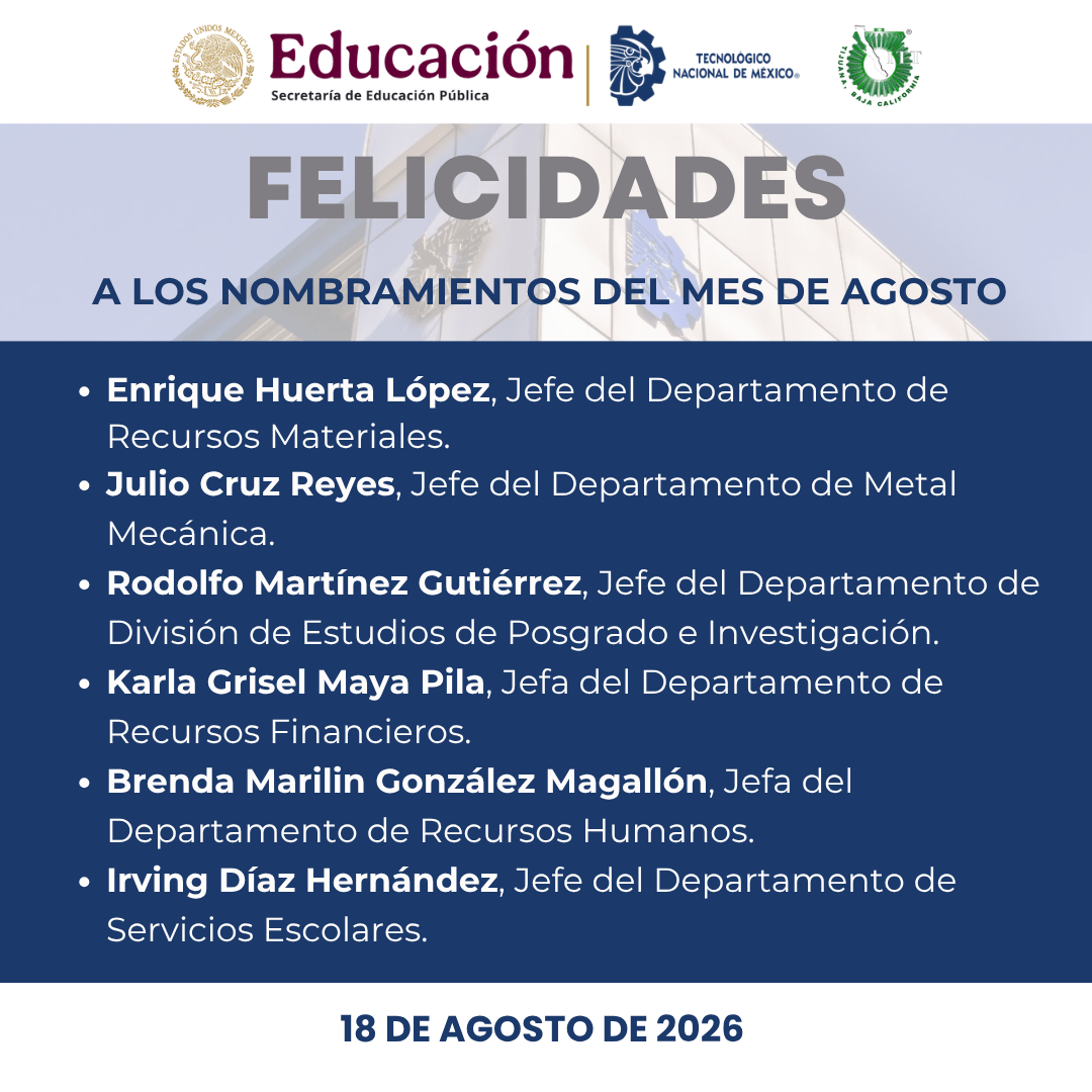 Realizan nombramientos de nuevas jefaturas departamentales