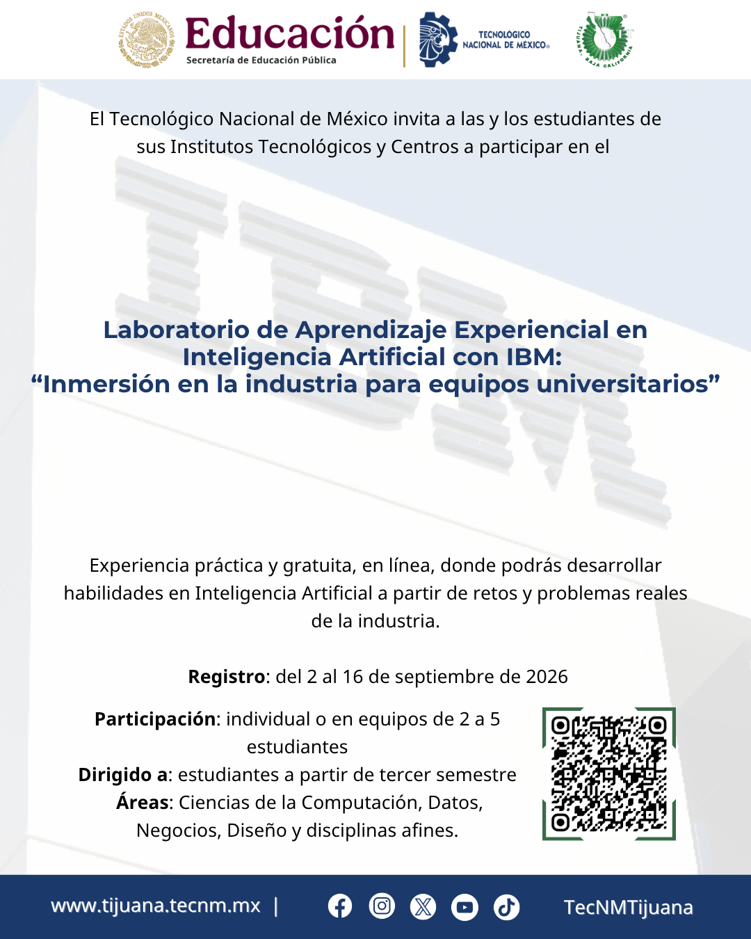 Convocatoria: Laboratorio de Aprendizaje Experiencial en Inteligencia Artificial con IBM