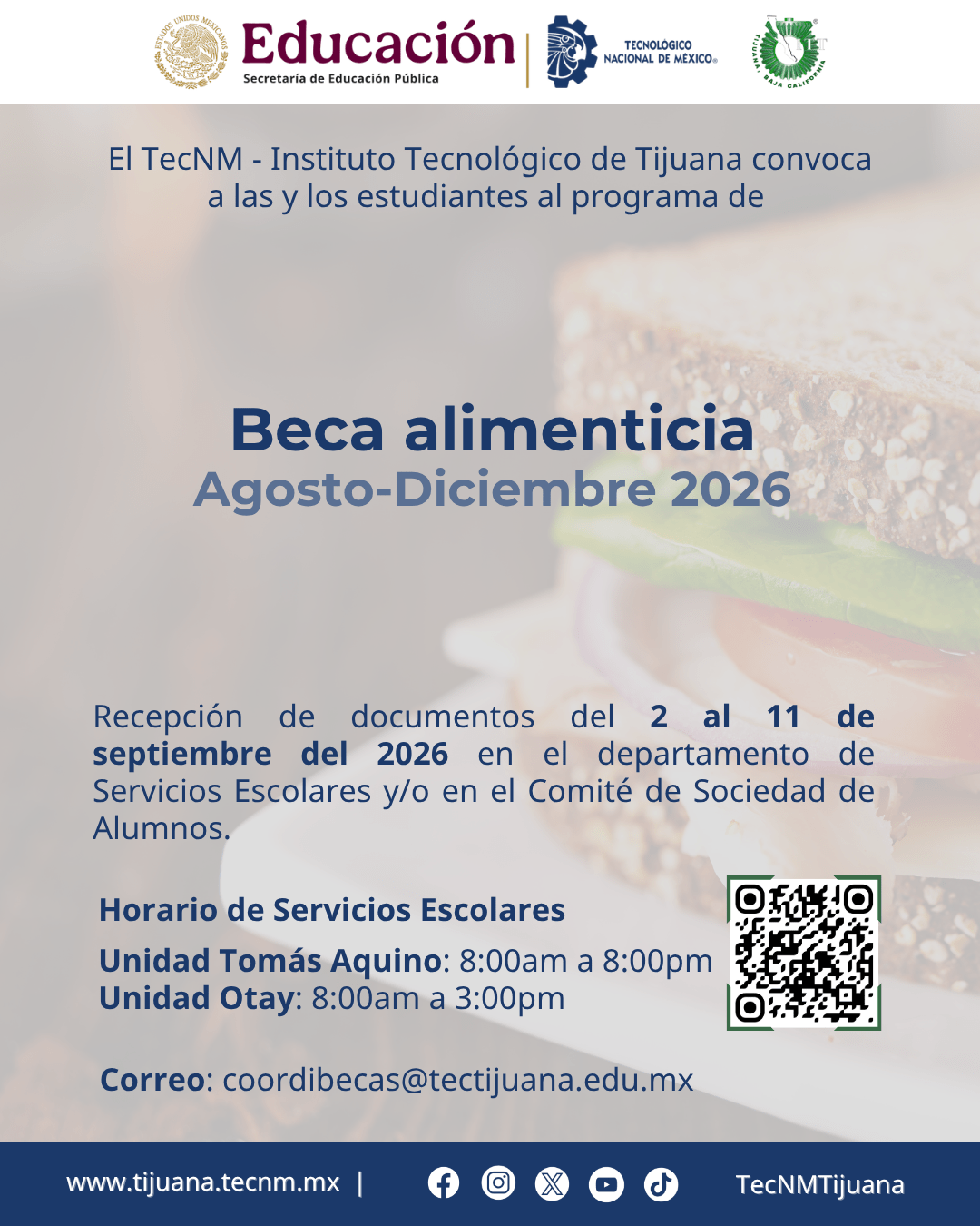 📢 Convocatoria de Beca Alimenticia