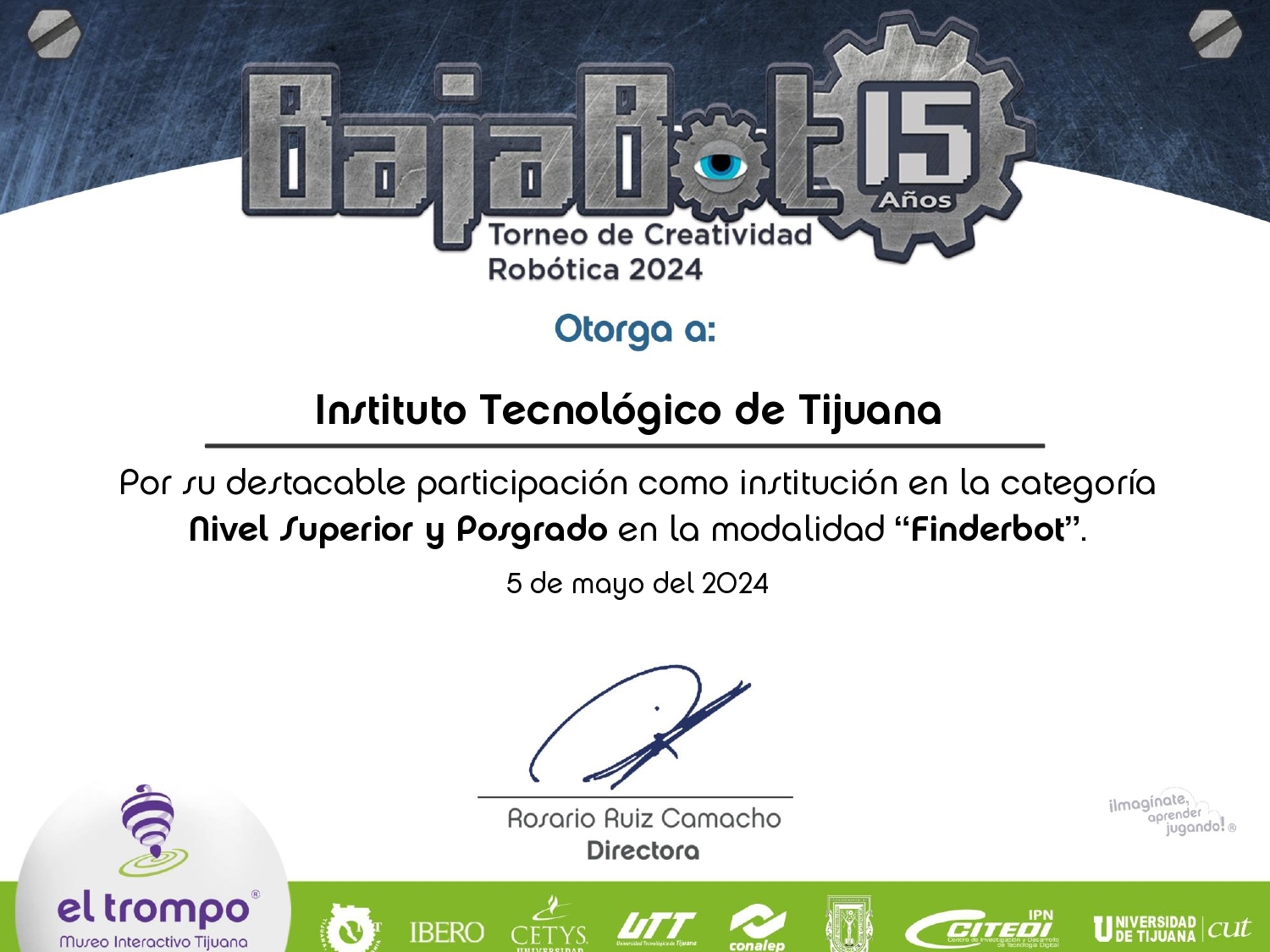 Reconocimiento al ITT por Participación Destacada en Competencia FinderBot